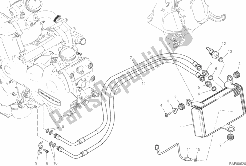 Todas as partes de Radiador De óleo do Ducati Multistrada 1260 Touring 2018